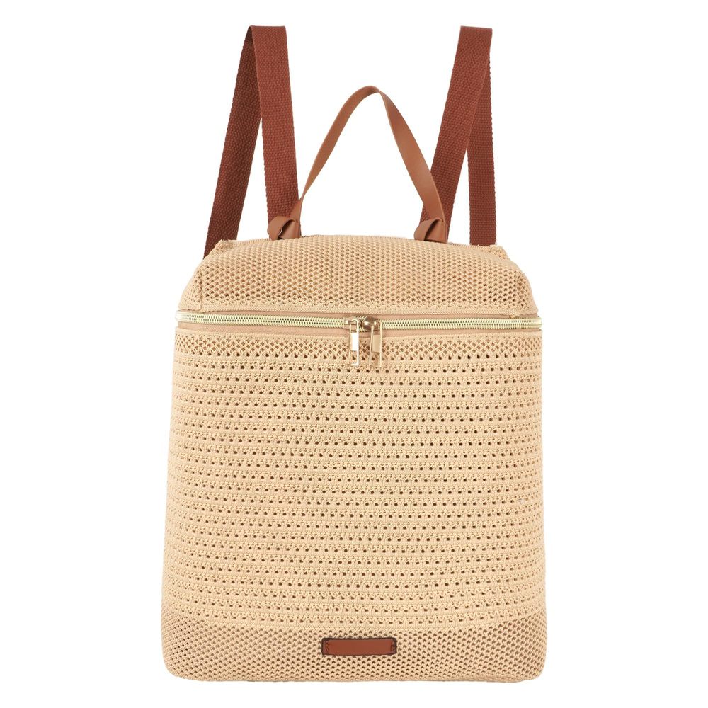Medium Straw Handmade Woven Backpack Casual Daypack Shoulders Bag :>